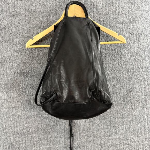 COS Unstructured Leather Backpack Drawstring Black Minimalist Casual Work Travel main image 6
